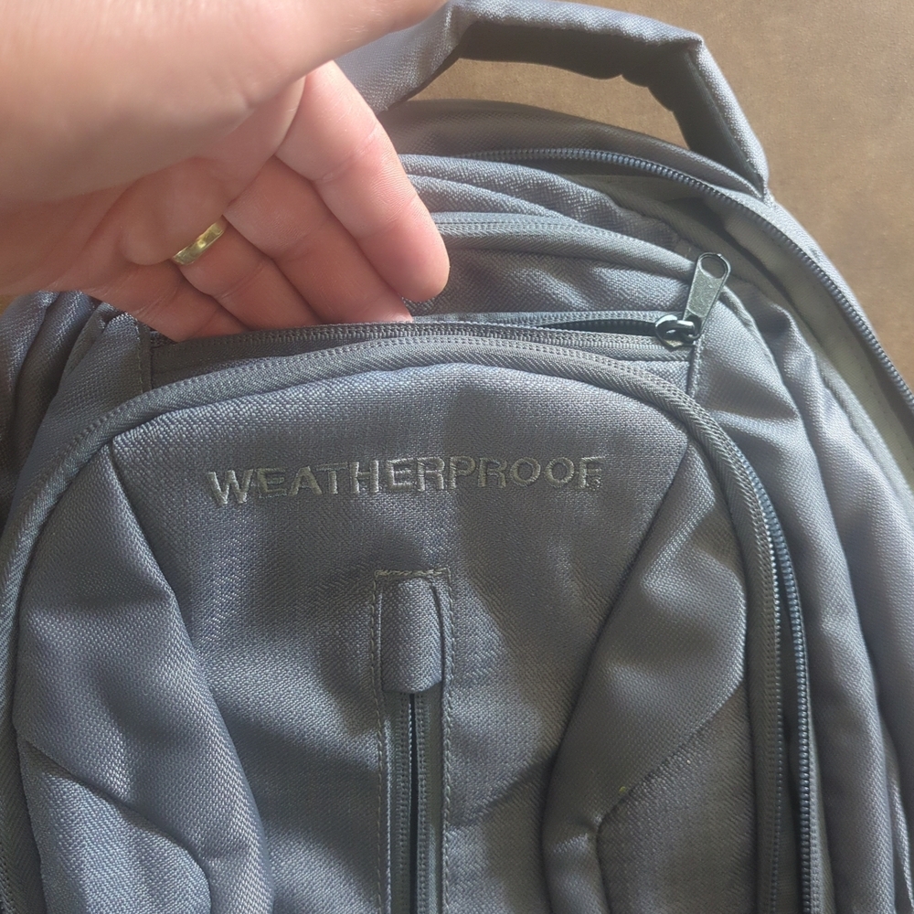 Weatherproof Gray Men's Backpack - Weatherproof Laptop Backpack - Picture 7 of 12